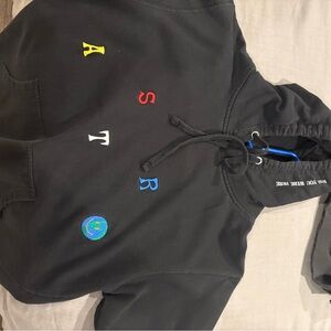 Travis Scott Black Hoodie with Multicolor Embroidered Letters